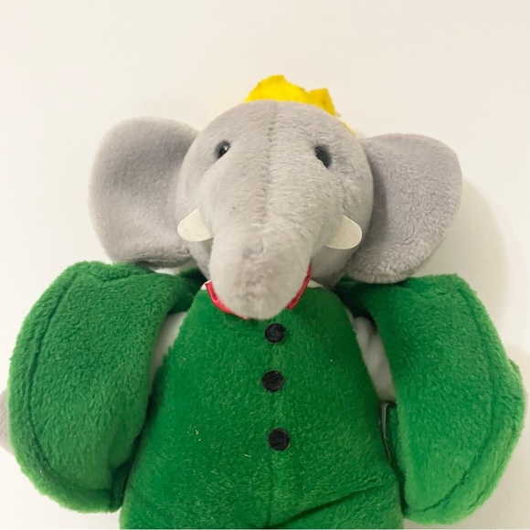 Vintage 1988 Gund Babar Elephant Green Suit Plush Stuffed Animal Toy - Picture 3 of 16